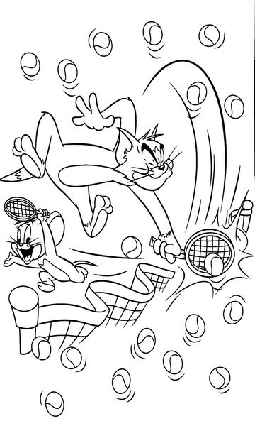 kolorowanka Tom i Jerry malowanka do wydruku z bajki dla dzieci, do pokolorowania kredkami, obrazek nr 14